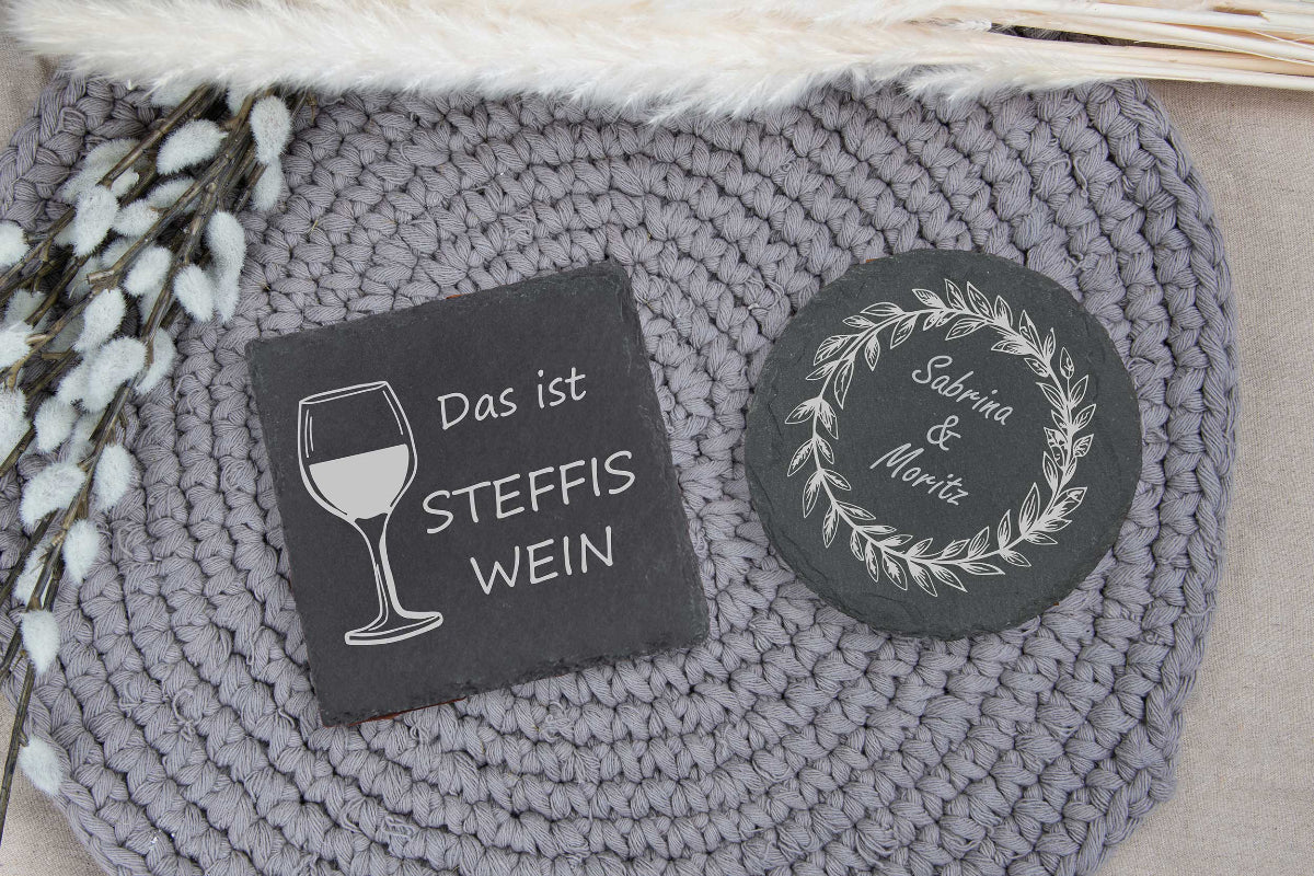 Schiefer Untersetzer personalisiert