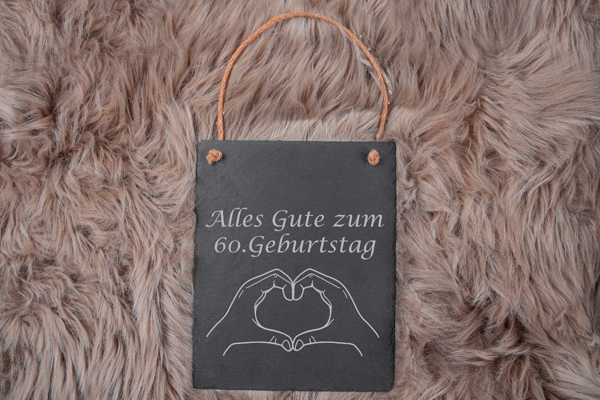 Schieferschild personalisiert mit Gravur perfekt als Türschild - Schieferplatte