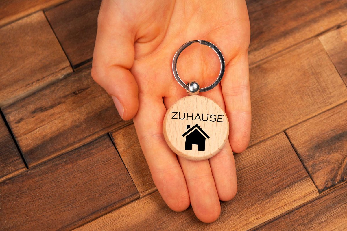 Personalisierter Schlüsselanhänger mit Wunschtext rund