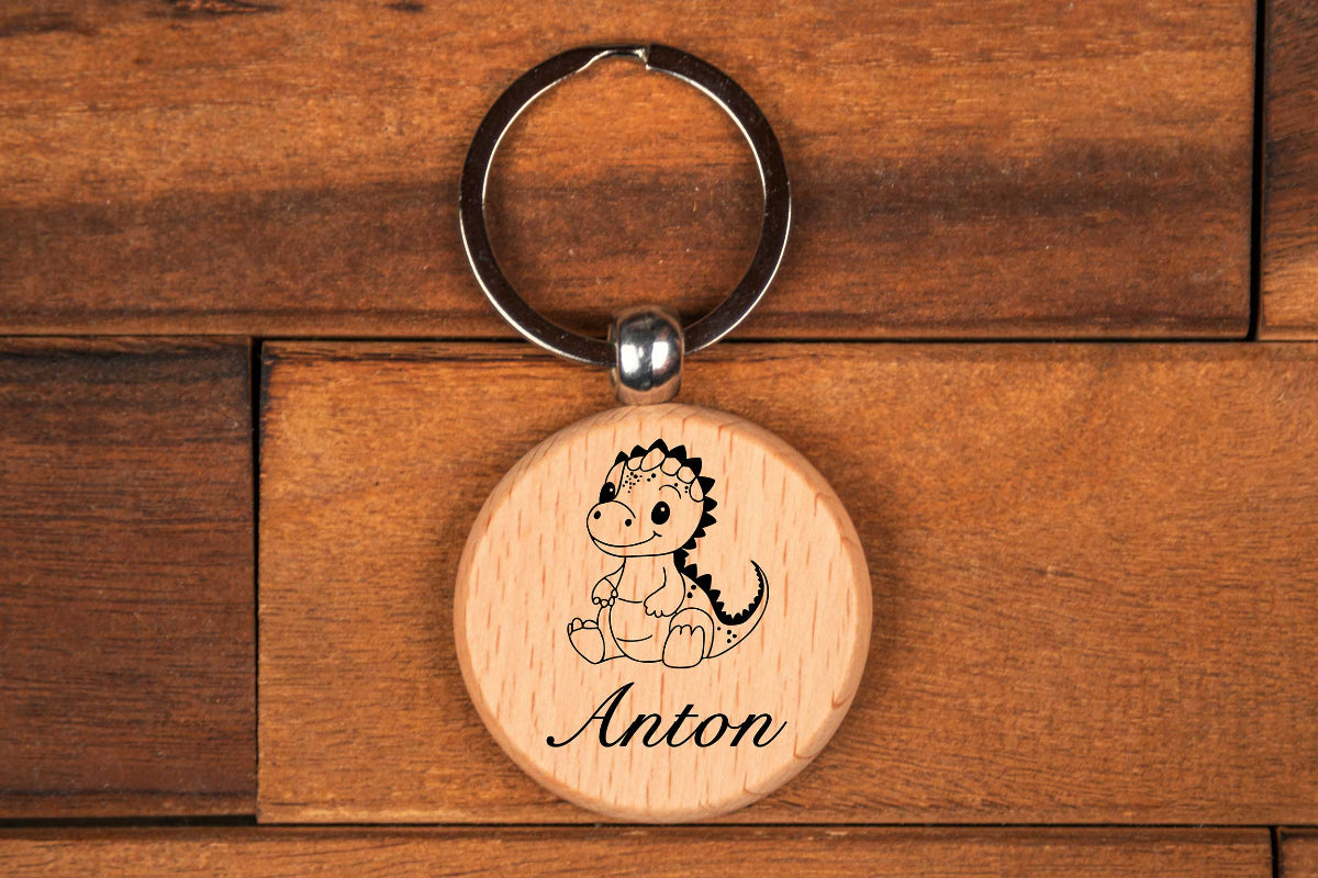 Personalisierter Schlüsselanhänger für Kinder mit Wunschtext rund - Schultütenanhänger