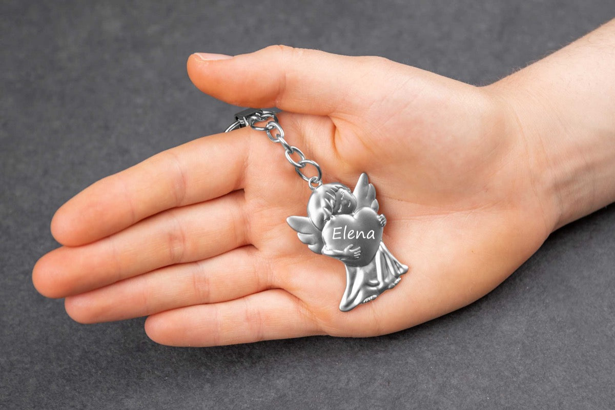Schlüsselanhänger Schutzengel mit individueller Gravur