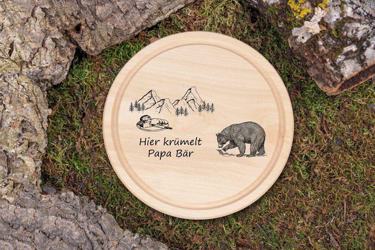 Brotzeitbrett rund personalisiert aus Holz - Schneidebrett