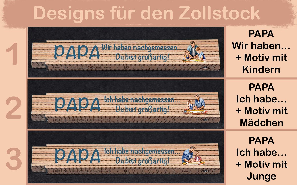 Zollstock personalisiert ideal zum Vatertag