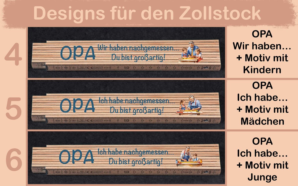 Zollstock personalisiert ideal zum Vatertag