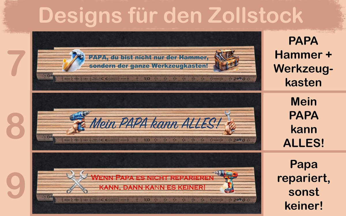 Zollstock personalisiert ideal zum Vatertag