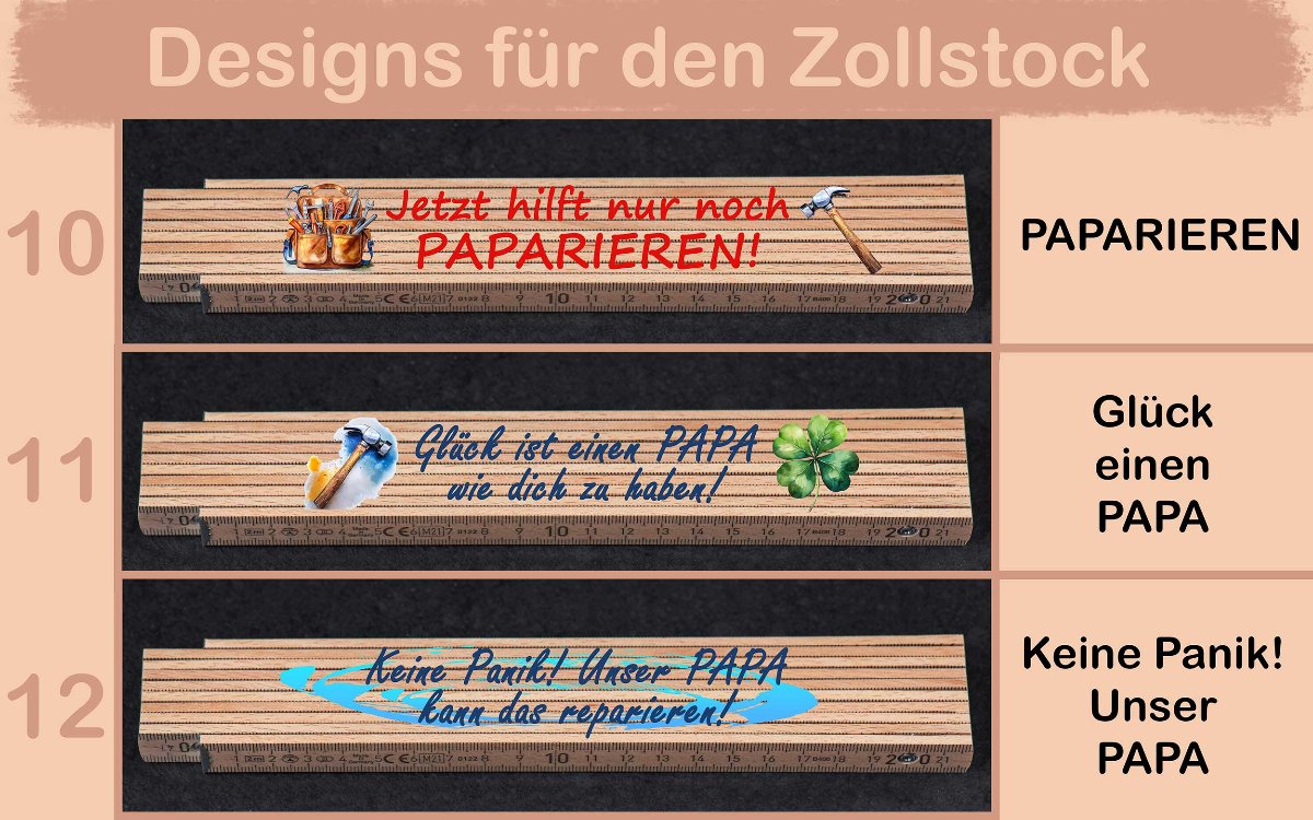 Zollstock personalisiert ideal zum Vatertag
