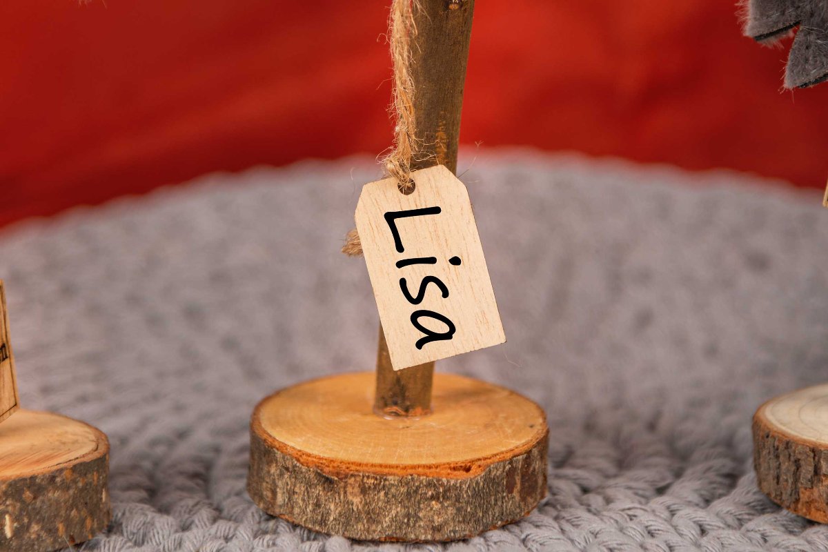 Weihnachtsgeschenk Stoff Tannenbaum mit Gravur personalisiert