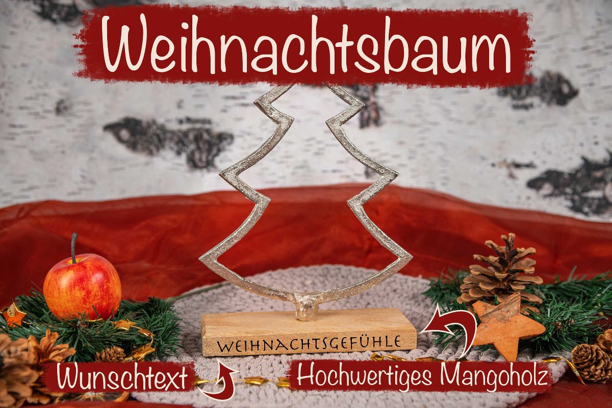 Weihnachtsgeschenk Holz Christbaum mit Gravur personalisiert