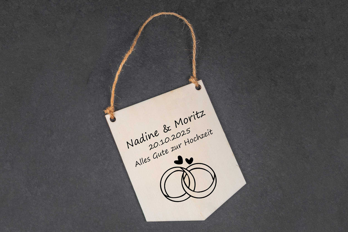 Türschild aus Holz personalisiert mit Name und Gravur