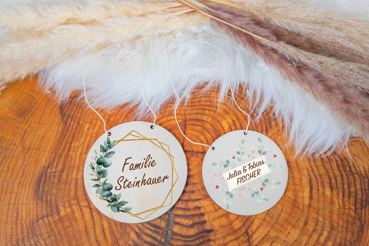 Türschild aus Holz personalisiert mit Name