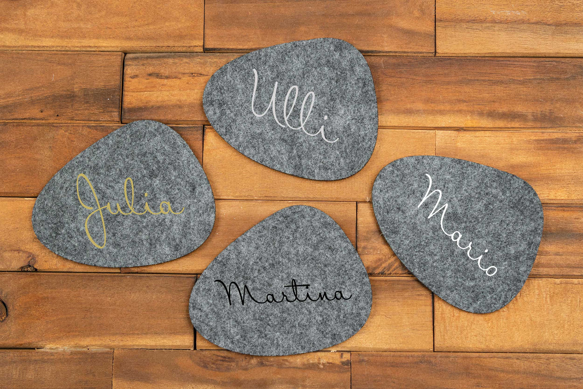 Filz Untersetzer personalisiert mit Name
