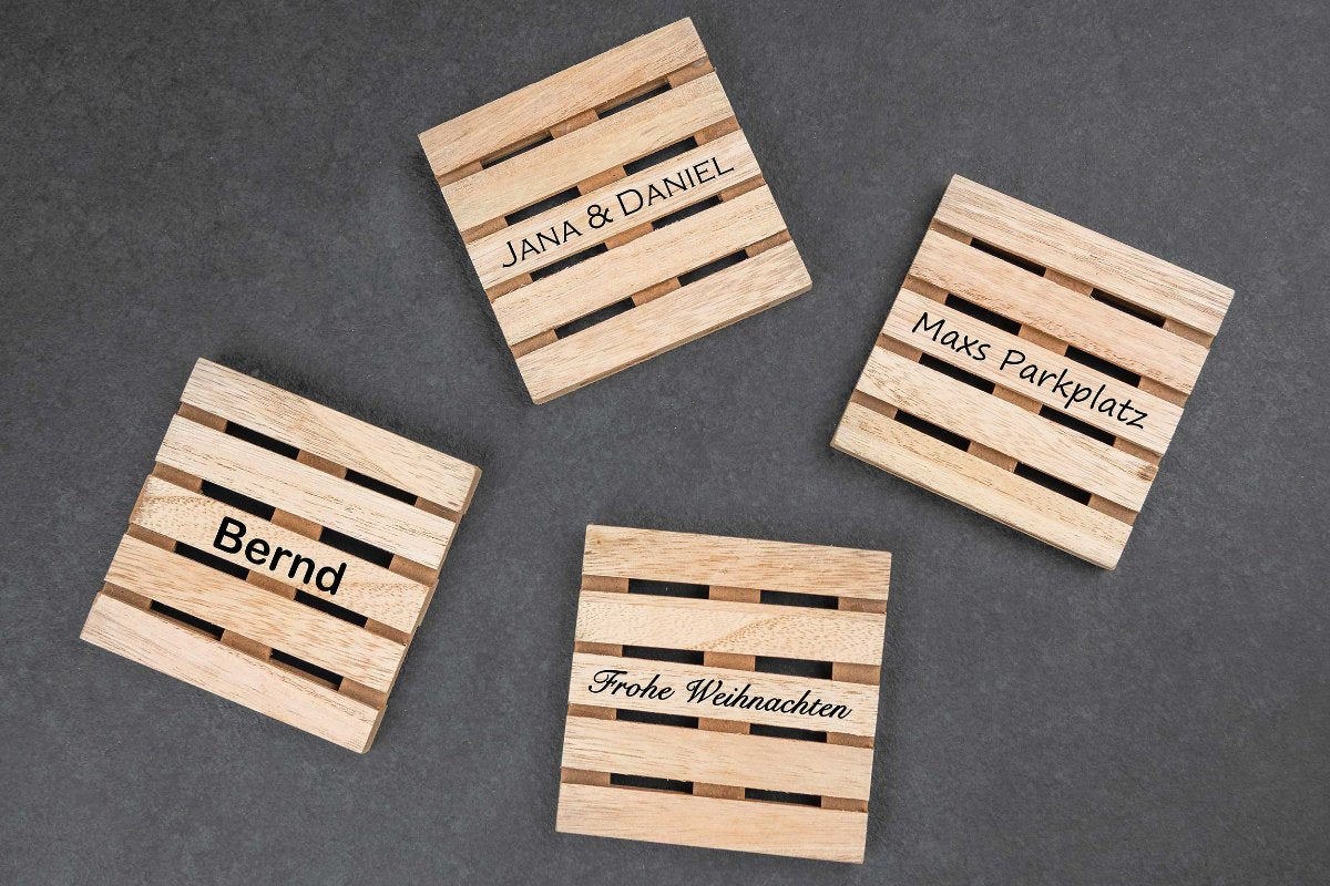 Untersetzer Palette personalisiert aus Holz - Getränkeuntersetzer