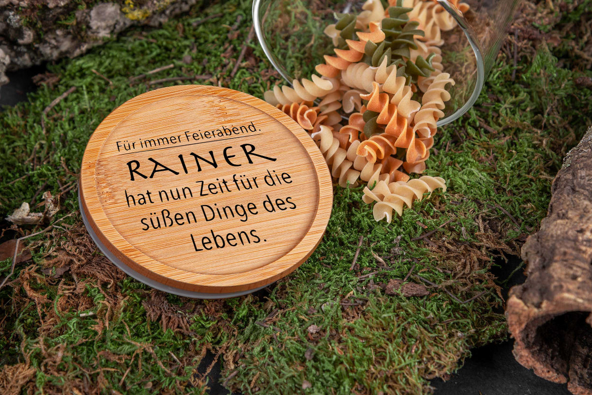 Vorratsglas personalisiert mit Wunschgravur