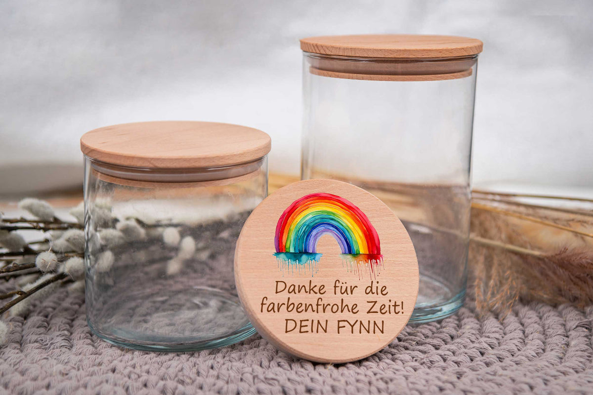 Personalisiertes Vorratsglas mit Name - bunt - Keksglas