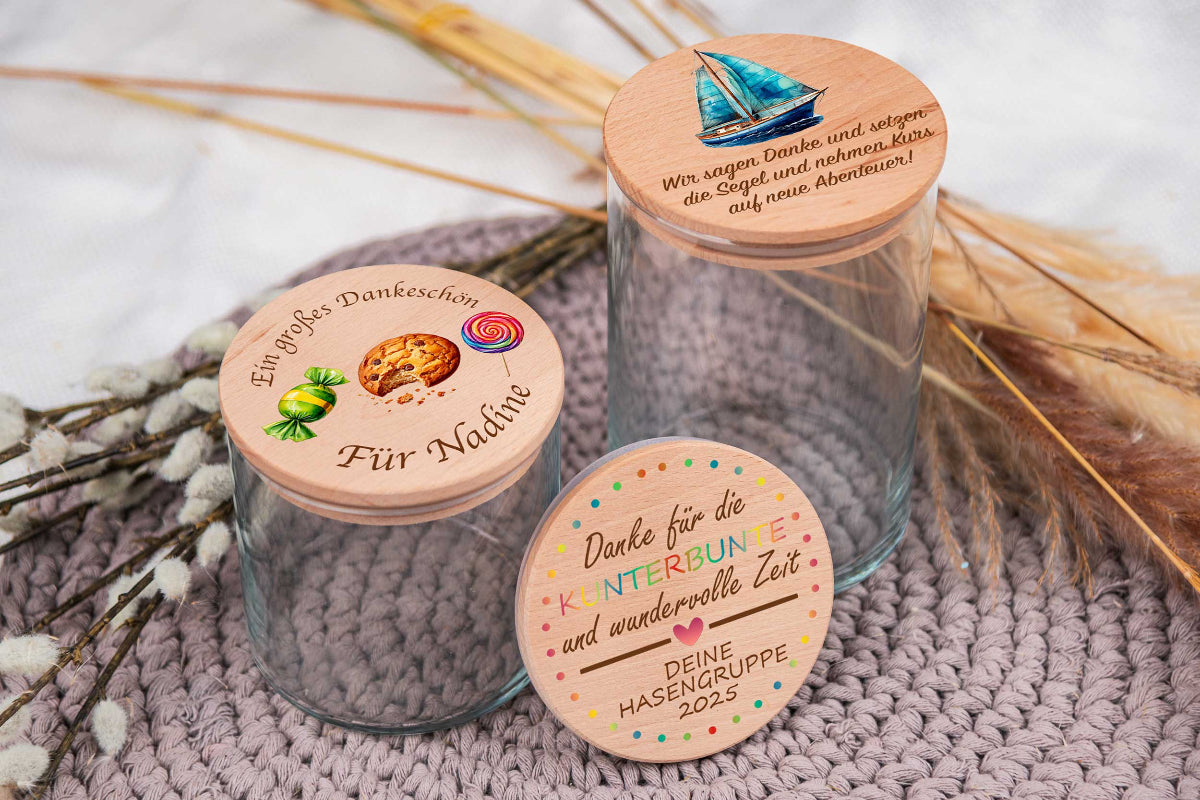 Personalisiertes Vorratsglas mit Name - bunt - Keksglas