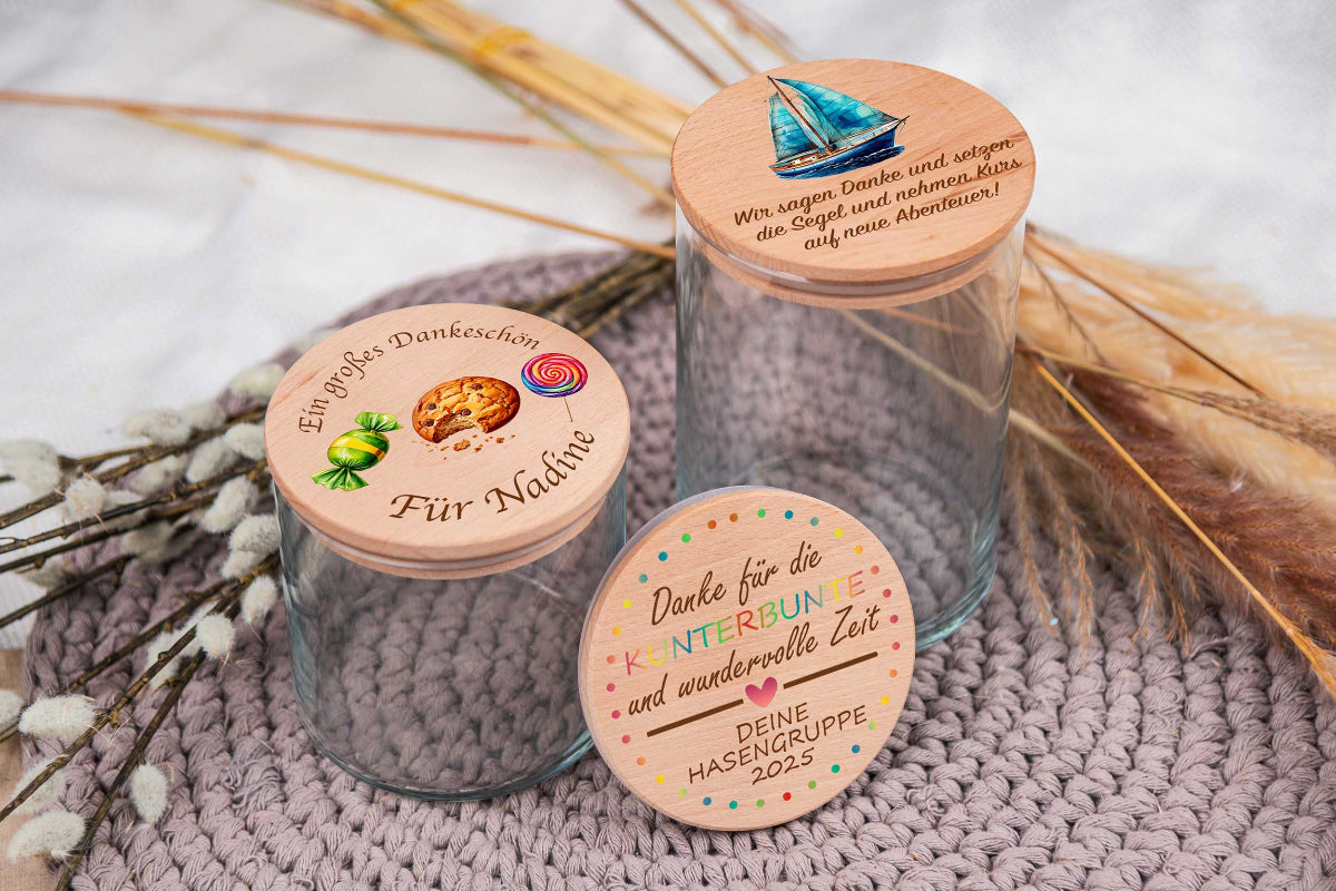 Personalisiertes Vorratsglas mit Name - bunt - Keksglas