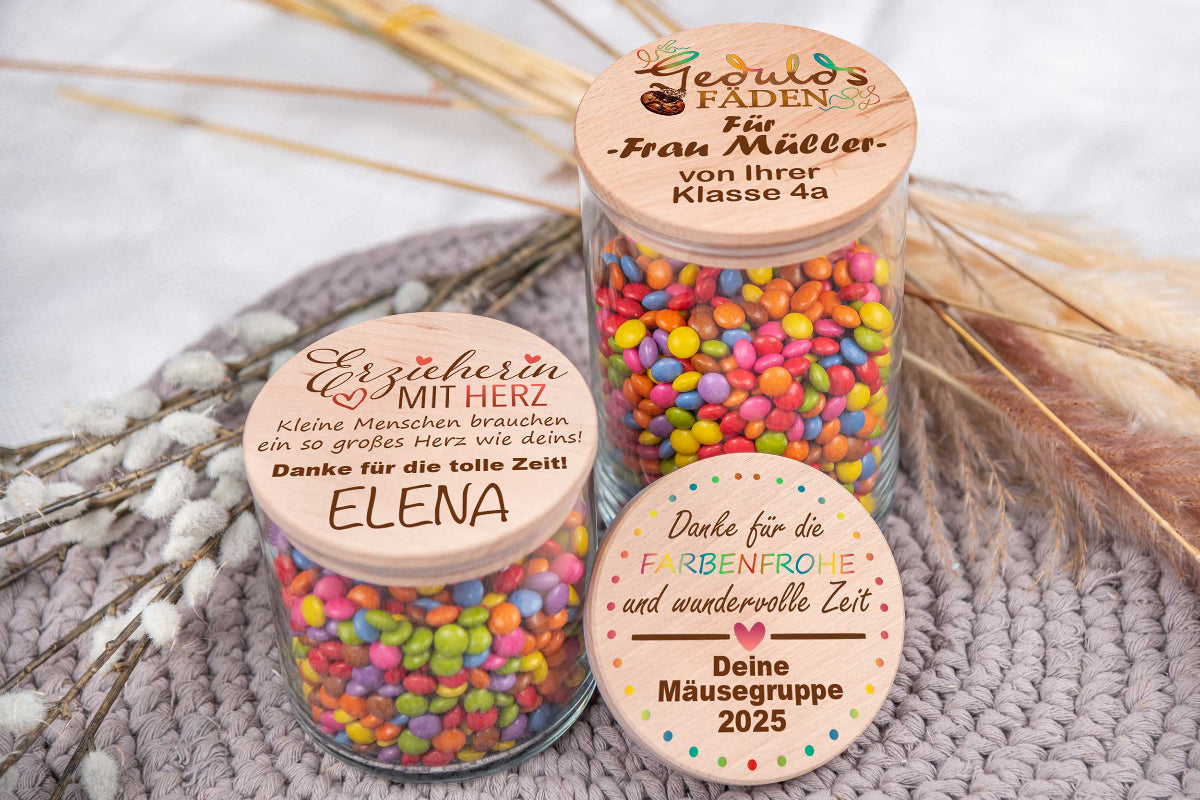 Personalisiertes Vorratsglas mit Name - bunt - Keksglas