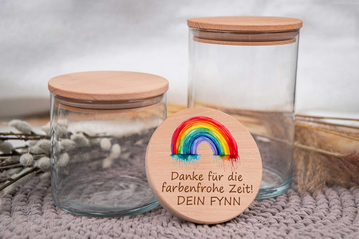 Personalisiertes Vorratsglas mit Name - bunt - Keksglas