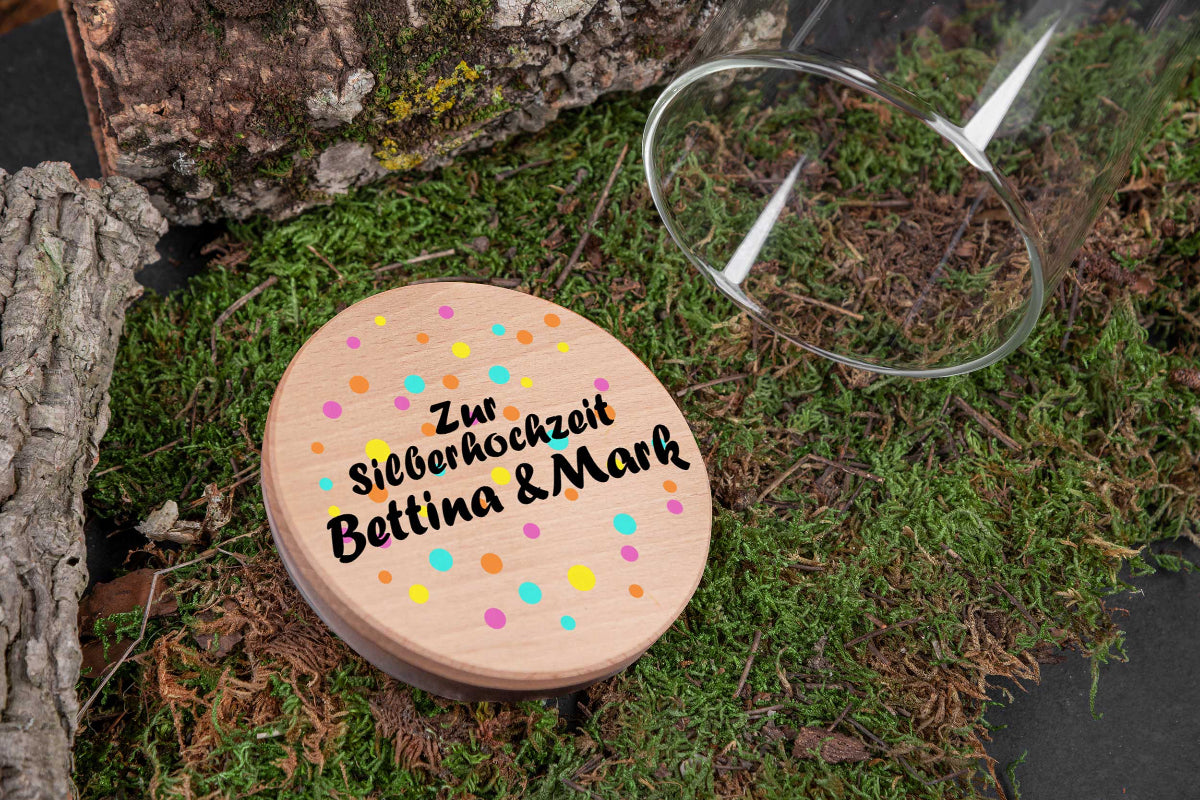 Vorratsglas personalisiert mit Name bunt - Hochzeitsgeschenk