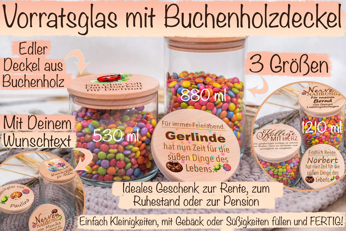 Personalisiertes Vorratsglas mit Name - bunt - Keksglas