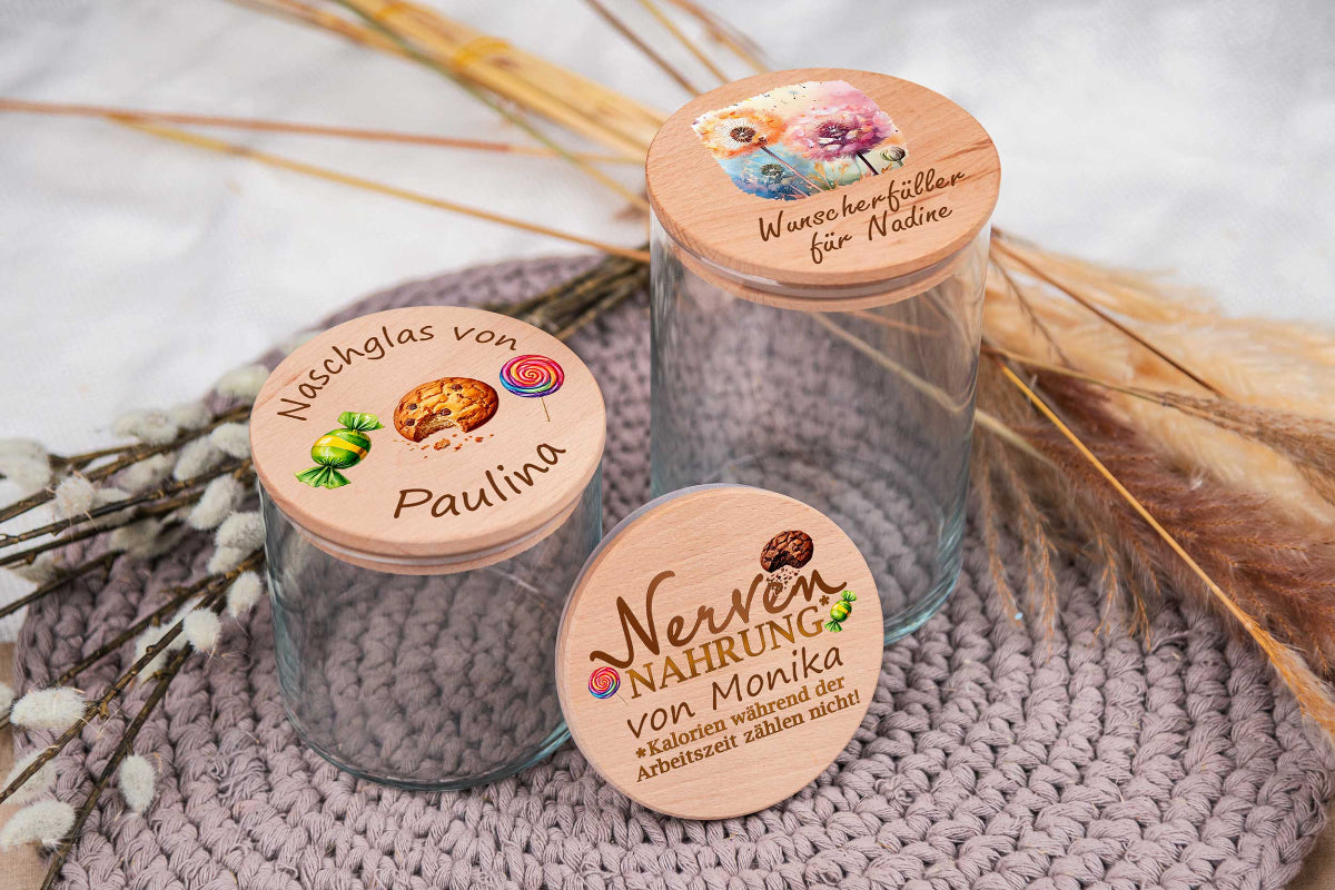 Vorratsglas personalisiert mit Name bunt- Keksglas