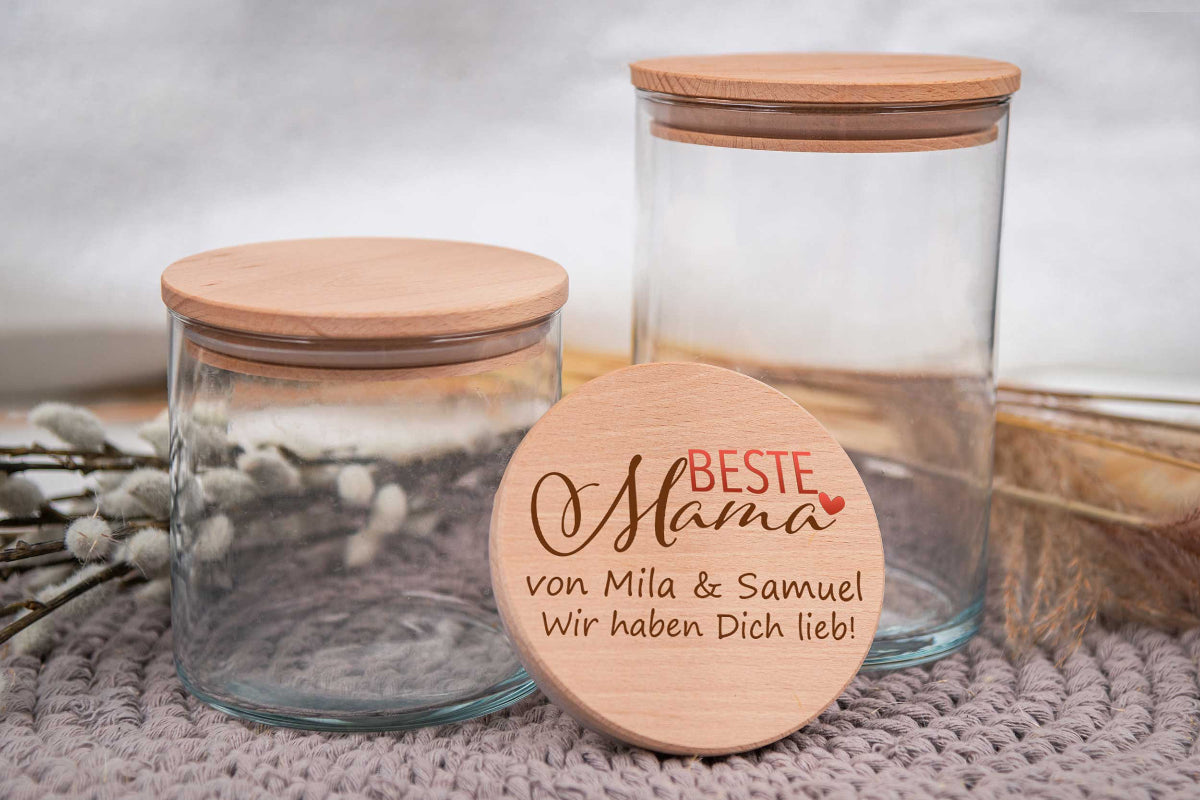Vorratsglas personalisiert mit Name bunt- Keksglas