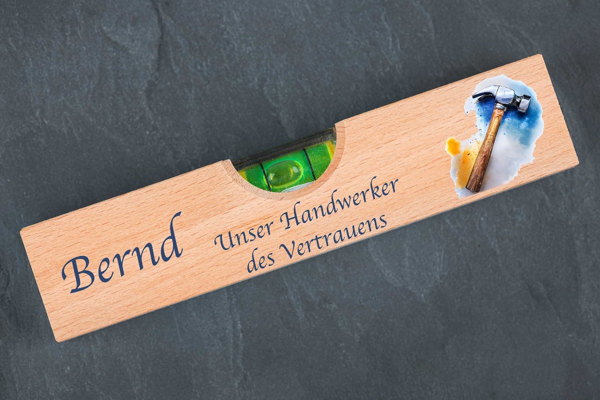 Wasserwaage personalisiert mit Faust Motiv- ideal zum Vatertag