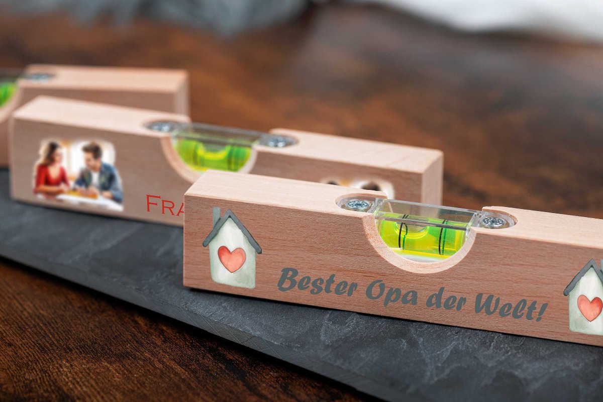 Wasserwaage personalisiert mit Faust Motiv- ideal zum Vatertag