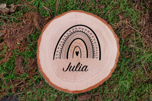 Personalisierte Baumscheibe mit Wunschgravur