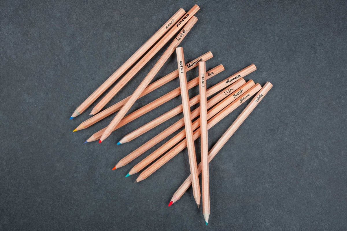 12 Buntstifte-Set mit Namen personalisierbar