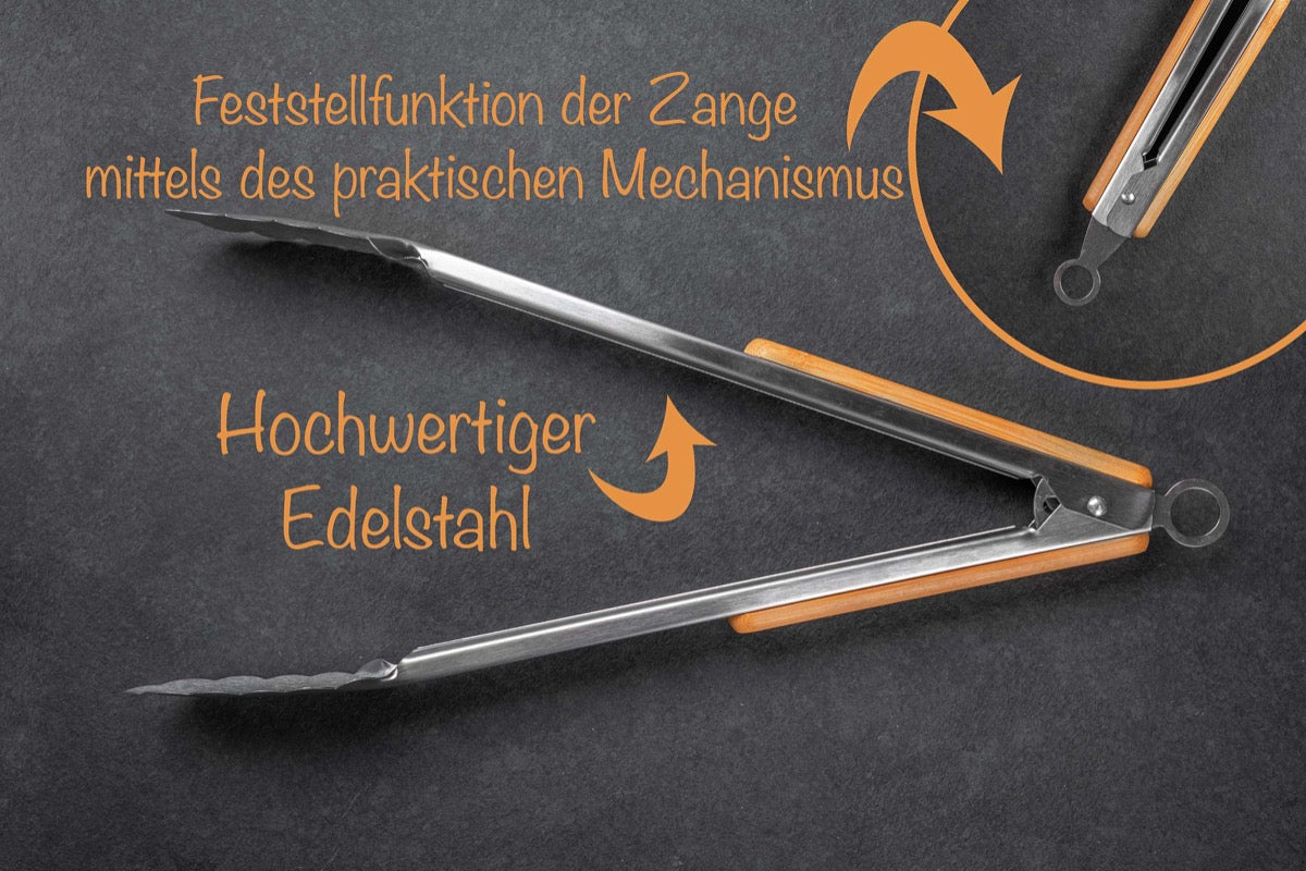 Personalisierte Grillzange aus Edelstahl