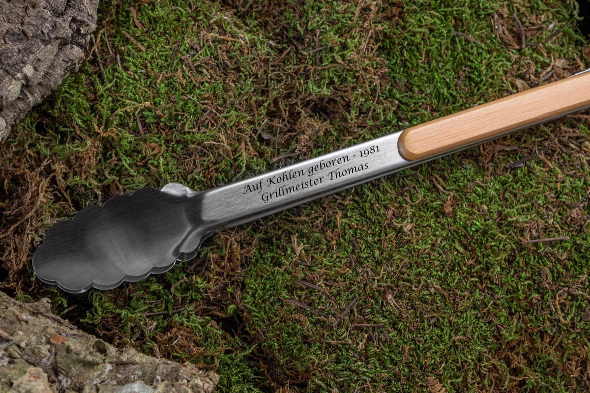 Personalisierte Grillzange aus Edelstahl