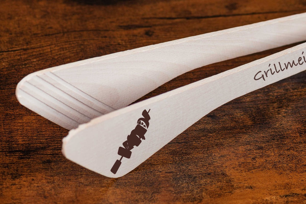 Breite Grillzange personalisiert mit Wunschtext