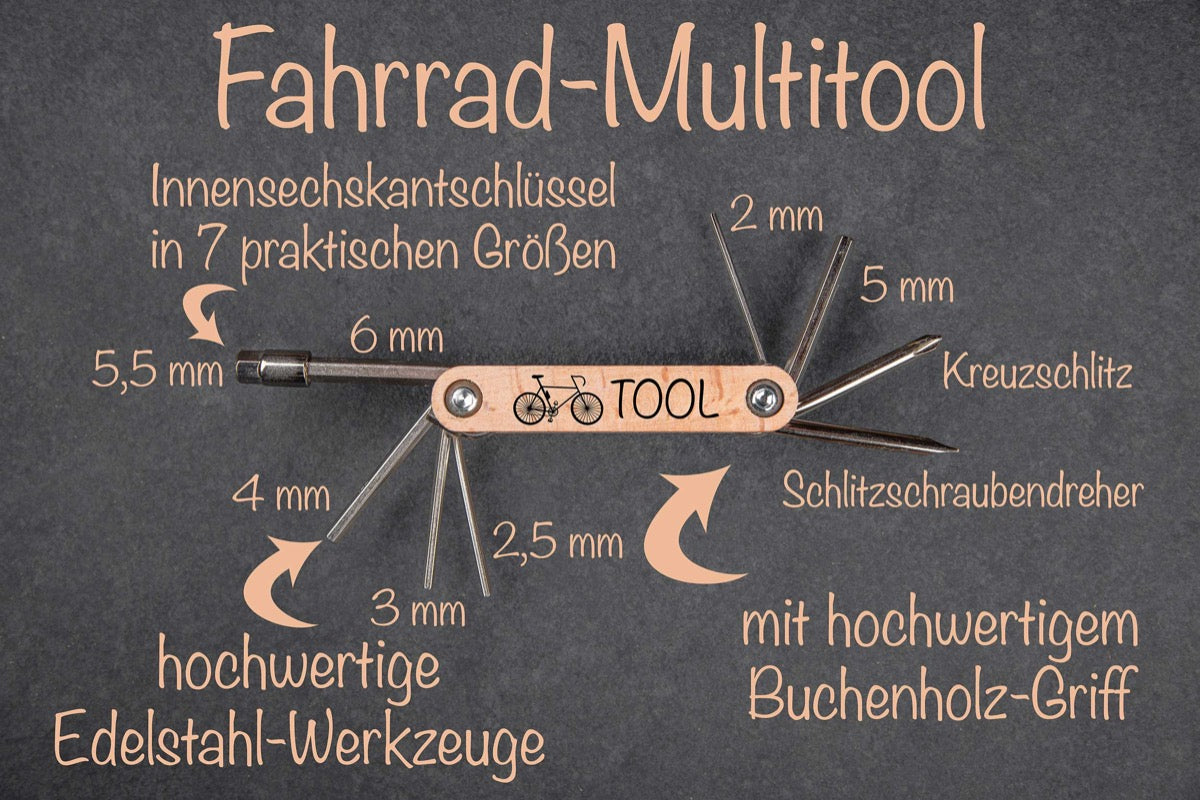 Fahrrad Multitool personalisiert mit Wunschtext