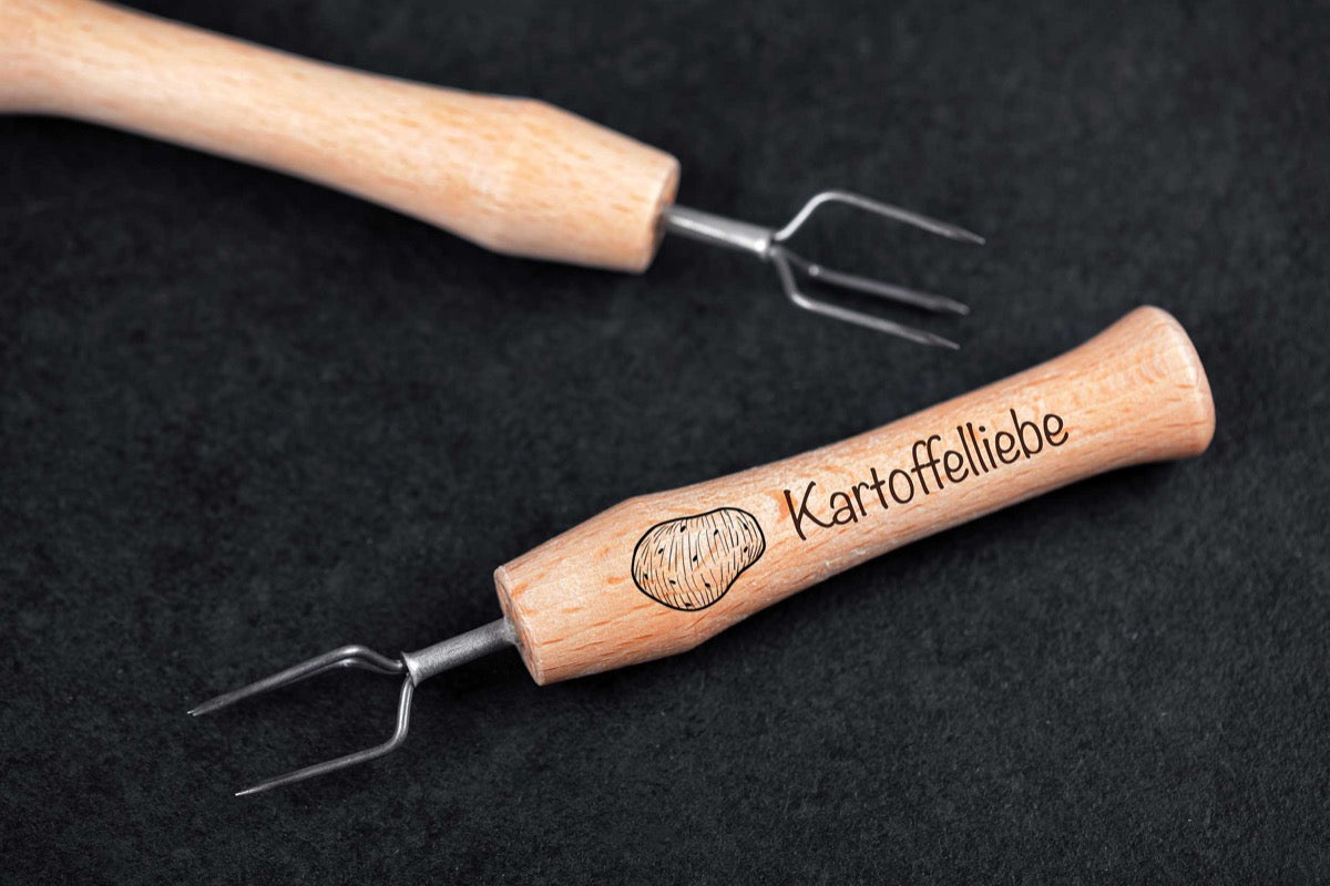 Kartoffel- und Maiskolbenhalter mit individueller Lasergravur