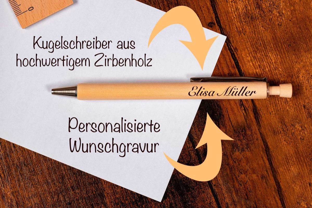 Zedernholz-Kugelschreiber mit deiner Wunschgravur