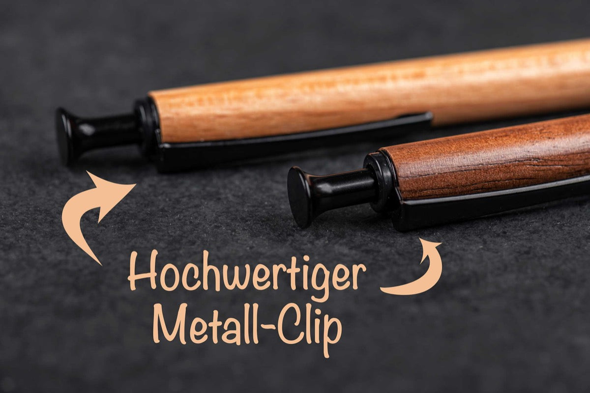 Kugelschreiber aus Buche und Nussbaum