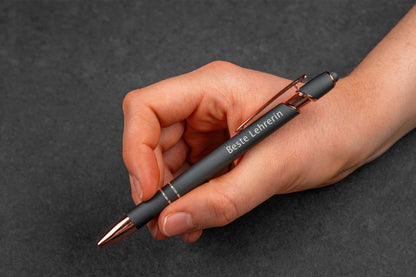 Metall-Kugelschreiber mit roségold Akzenten