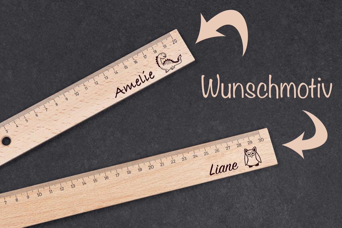 Lineal mit Deiner Wunschgravur und Motiven