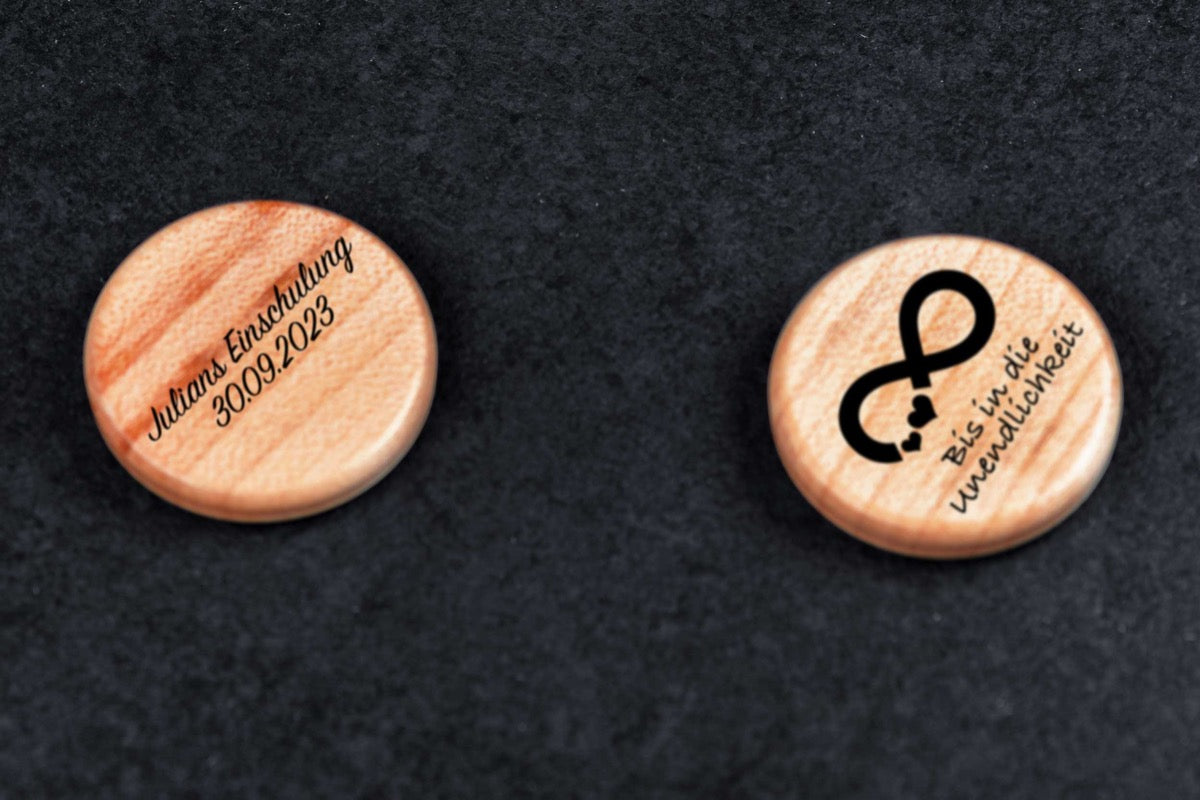 Holz-Magnet mit personalisierter Gravur