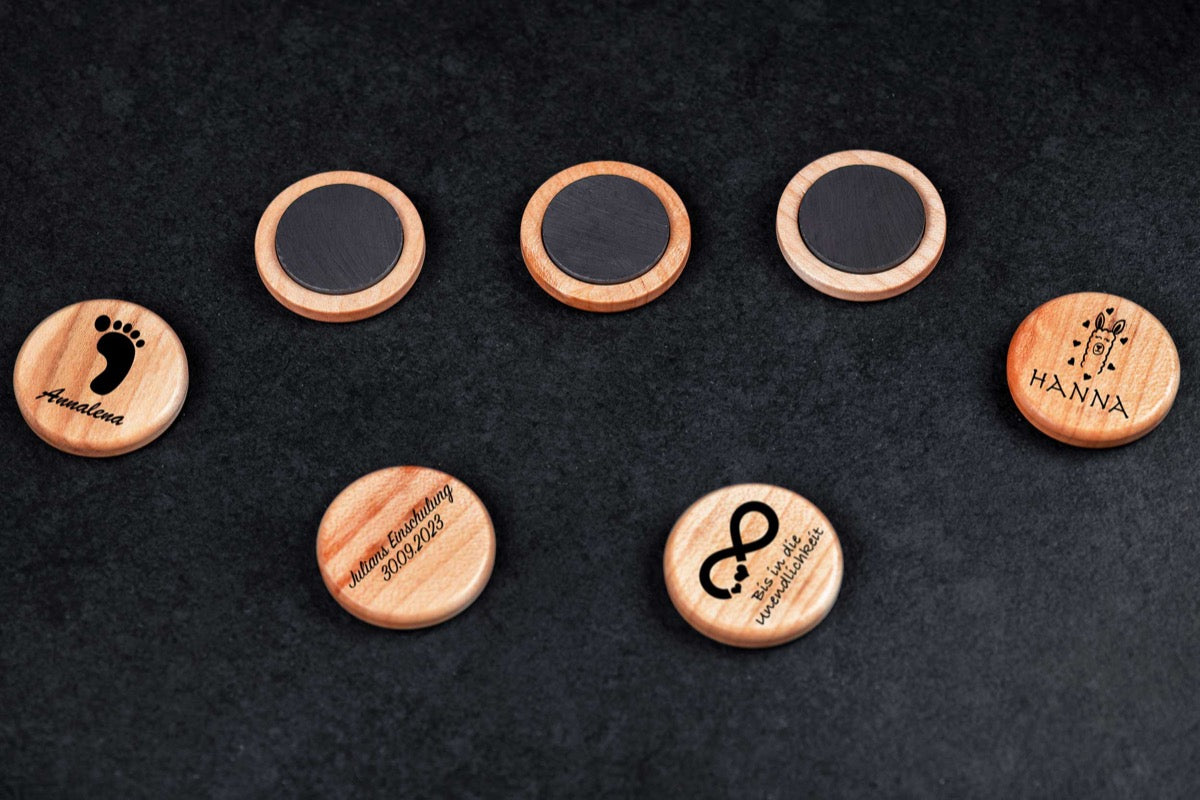 Holz-Magnet mit personalisierter Gravur