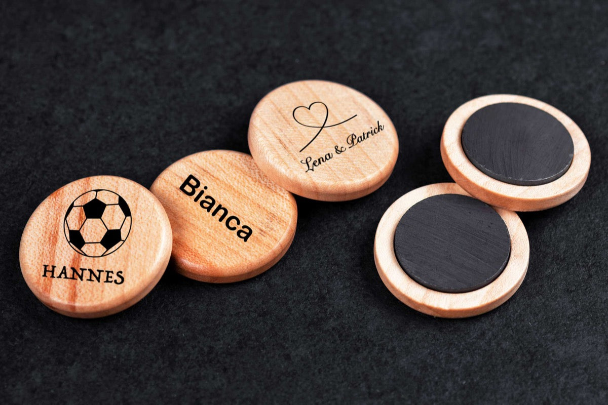 Holz-Magnet mit personalisierter Gravur