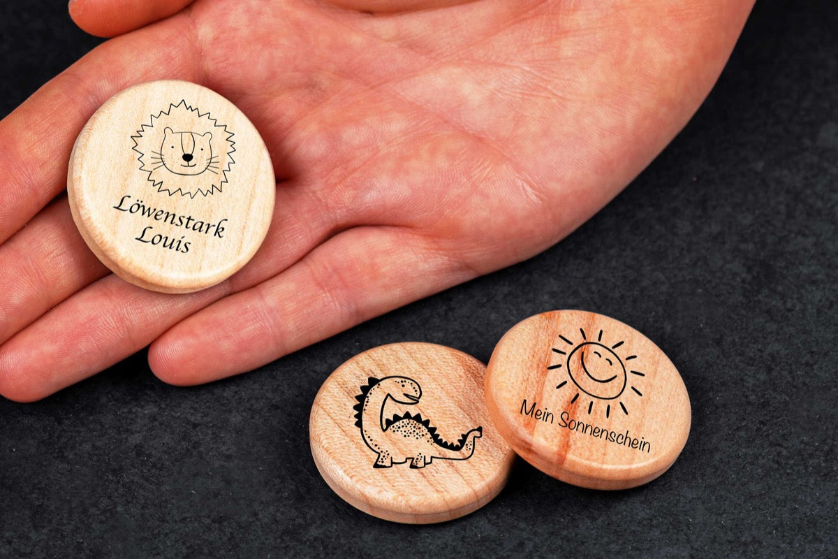 Holz-Magnet mit personalisierter Gravur