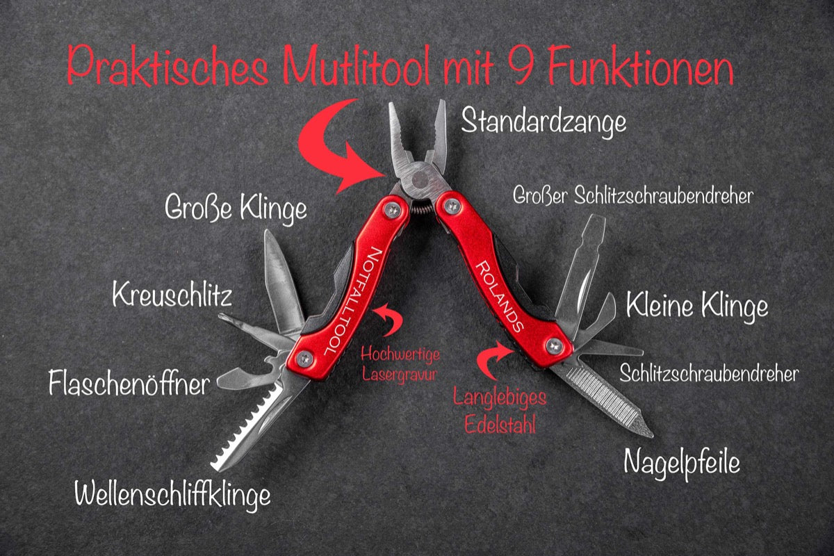 Edelstahl Multitool mit Namen