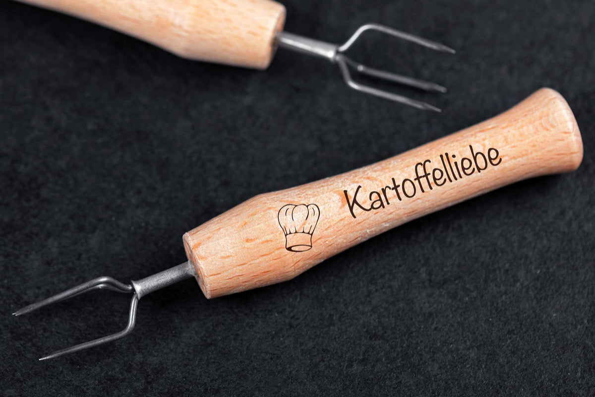Kartoffel- und Maiskolbenhalter mit individueller Lasergravur