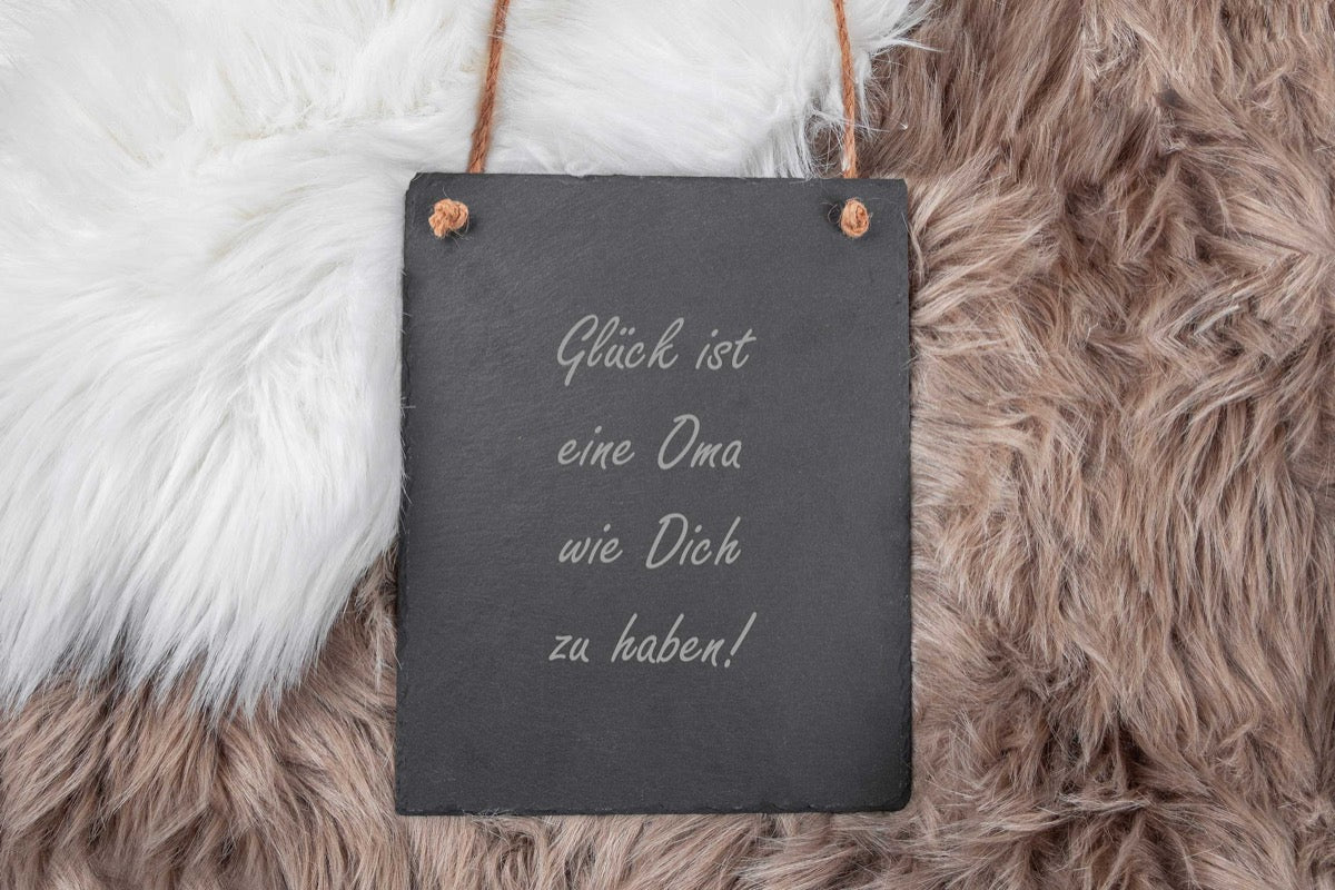 Große Schieferplatte mit Gravur perfekt als Türschild