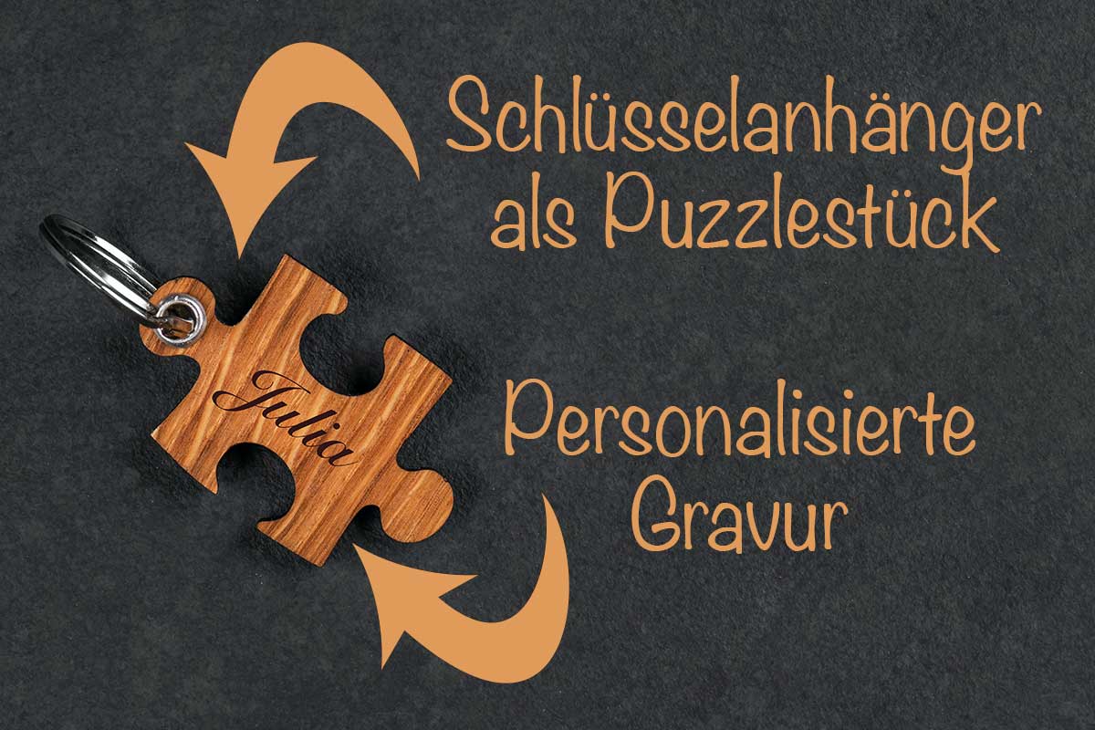 Schlüsselanhänger als Puzzlestück