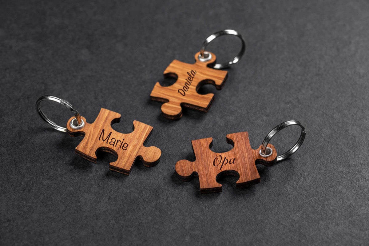 Schlüsselanhänger als Puzzlestück