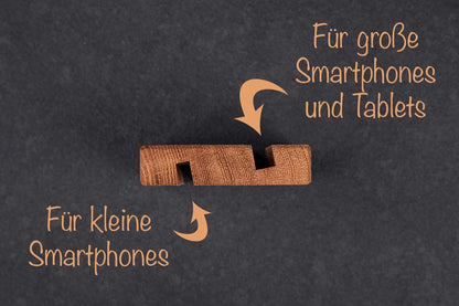 Smartphone- und Tablethalter mit individueller Gravur
