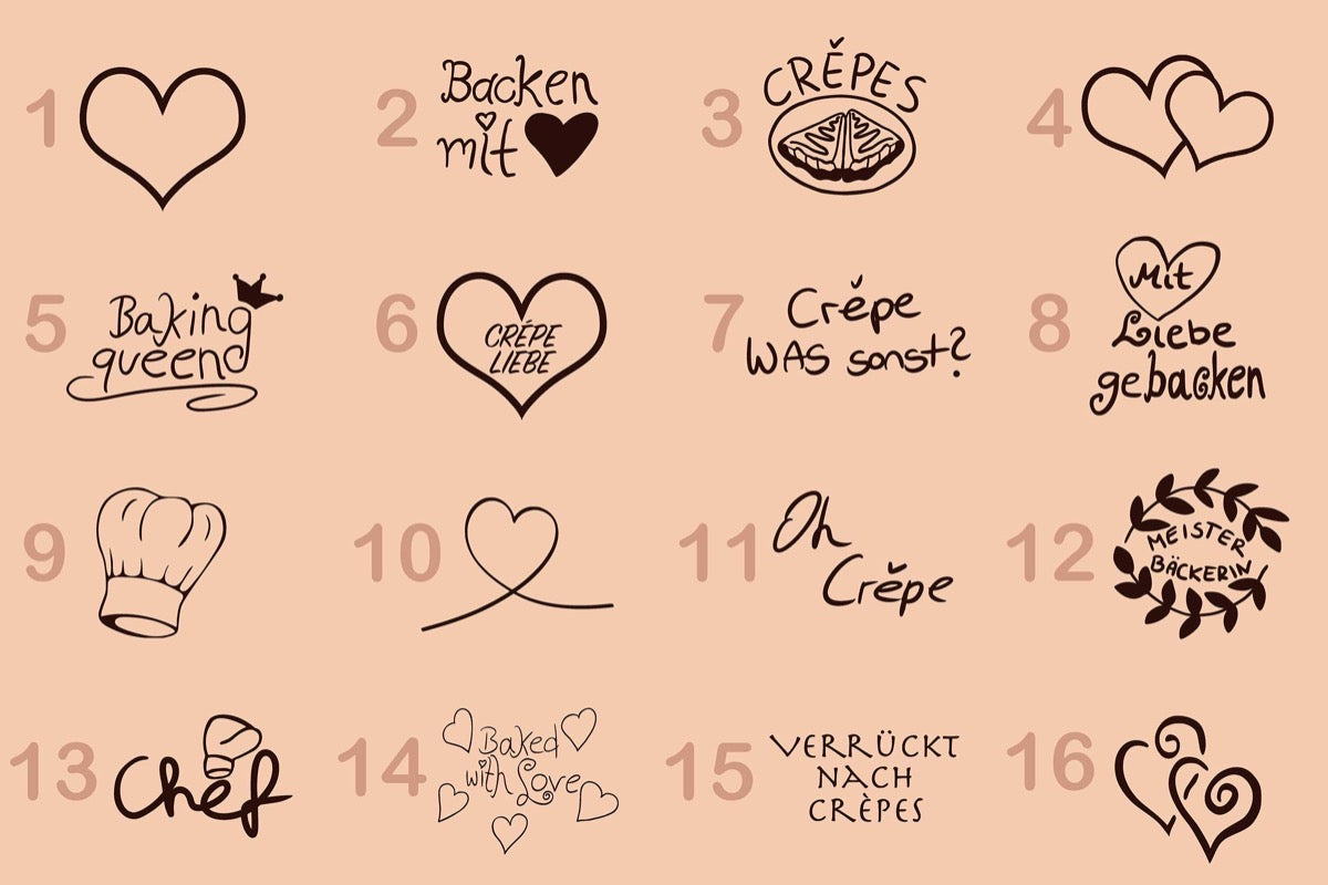 Crêpe Set aus Holz mit Namen